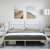vidaXL Bed Frame White Powder-Coated Steel 76 in x 80 in Industrial