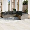 vidaXL Garden Sofa Set Grey PE Rattan Large UV-resistant materials