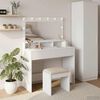 vidaXL Dressing Table White 39.37 x 16.14 x 53.15 in Engineered Wood