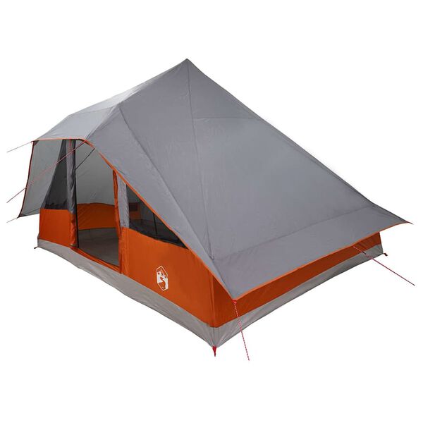 vidaXL Tipi Tent Grey and Orange 143.31 x 110.63 x 101.18 in Taffeta