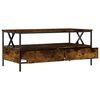 vidaXL Coffee Table Smoked Oak Engineered Wood, Metal Medium