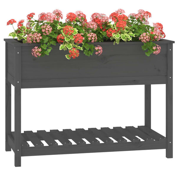 vidaXL Planter Grey Solid pine wood Large Planters Planter