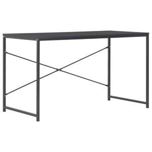 vidaXL Computer Desk Black Engineered wood and Powder-Coated Steel Medium