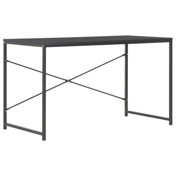 vidaXL Computer Desk Black Engineered wood and Powder-Coated Steel Medium