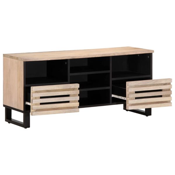 vidaXL TV Cabinet Bleached Wood Solid Mango Wood 39.4 x 13.4 x 18.1 in