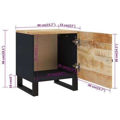 vidaXL Bedside Cabinets 2 pcs 15.7"x13"x18.1" Solid Wood Mango