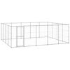 vidaXL Dog Kennel Silver Galvanized steel 260.4 sq ft Dog Kennel