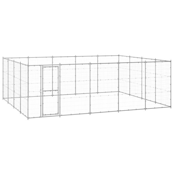 vidaXL Dog Kennel Silver Galvanized steel 260.4 sq ft Dog Kennel