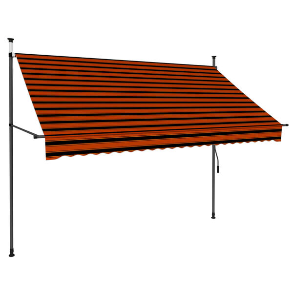 vidaXL Retractable Awning Orange and Brown Polyester with PU coating, Steel