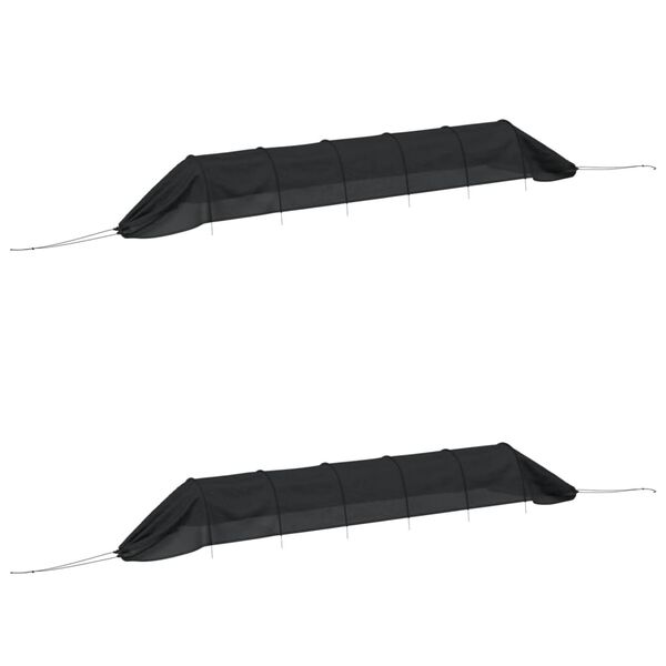 vidaXL Netting Tunnel Set of 2 Black Steel and Polyethylene Large