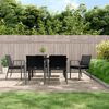 vidaXL 7 Piece Patio Dining Set with Cushions Poly Rattan and Steel