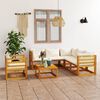 vidaXL Garden Lounge Set Cream and Acacia Wood