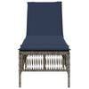 vidaXL Patio Sun Lounger Grey PE rattan Large Multi-Position Backrest