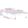 vidaXL Bed Frame White Steel 39.4 x 78.7 in Foldable Bed Frame