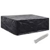vidaXL Garden Furniture Cover Set of 2 Black Polyethylene Large