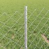 vidaXL Fence with Post Silver 1.31 x 32.81 ft Steel