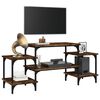 vidaXL TV Cabinet Smoked Oak Engineered Wood, Steel 46.1x13.8x20.5 in