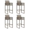 vidaXL Garden Bar Set Grey PE rattan Footrest Garden Bar Set