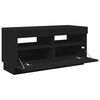 vidaXL TV Cabinet Black Engineered wood TV Cabinet Rectangular Modern
