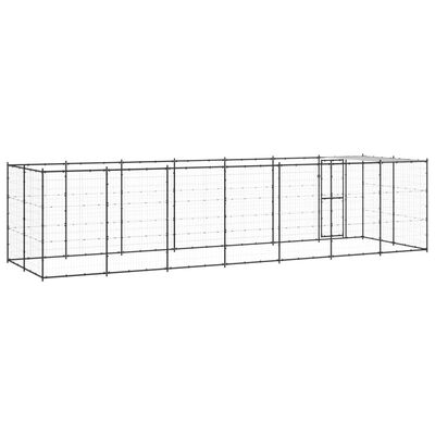 vidaXL Outdoor Dog Kennel Steel with Roof 182.3 ft²