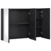 vidaXL Bathroom Cabinet Anthracite MDF with melamine finish, glass Medium