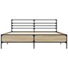 vidaXL Bed Frame Sonoma oak Engineered wood, metal 63 x 79 in Durable