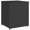 vidaXL Garden Storage Cabinet Black Poly Rattan, Powder-Coated Steel