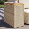 vidaXL Garden Side Table Beige and brown PE rattan Small Adjustable Feet