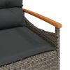 vidaXL 4 Piece Patio Sofa Set with Cushions Grey Poly Rattan