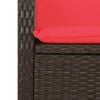vidaXL Reclining Garden Bench Brown Poly Rattan 2-seater