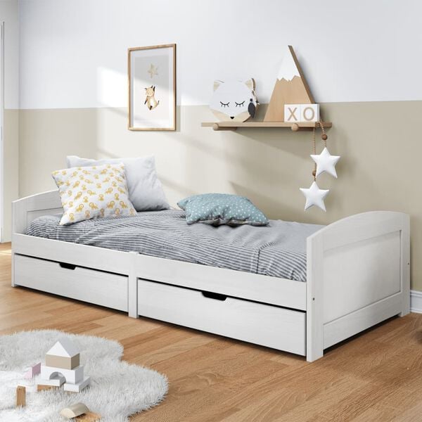 vidaXL Day Bed White Solid pine wood, engineered wood 35.4 x 78.7 in