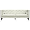 vidaXL Chesterfield Sofa Cream 100% Polyester Velvet, Plywood, Solid Wood
