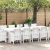 vidaXL Garden Dining Set with Cushion 13 pcs White and Light grey