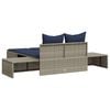 vidaXL Double Sun Lounger Grey, Navy Blue