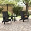 vidaXL Garden Lounge Furniture 3 pcs Black 38 x 38 x 46cm Plastic