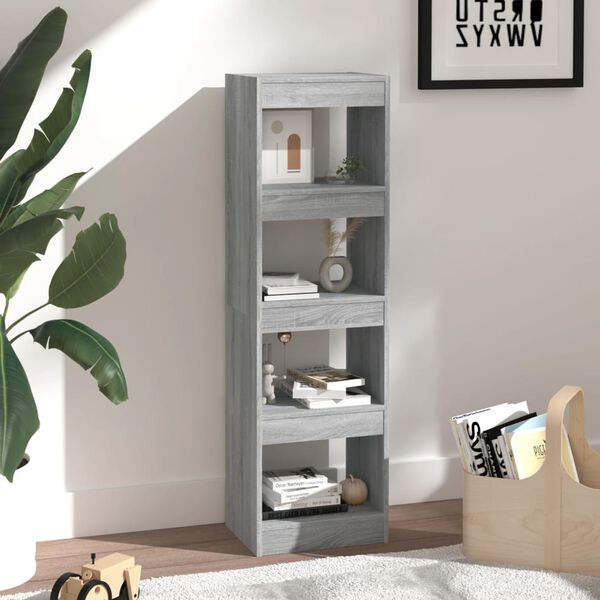 vidaXL Book Cabinet Grey Sonoma Engineered Wood Medium Book Cabinet