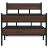 vidaXL Bed Frame Brown Oak Steel, Engineered Wood Small Single Bed Frame