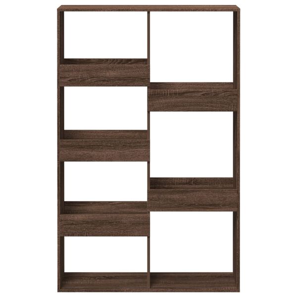 vidaXL Bookcase Brown Oak Engineered Wood Large Modern Sleek