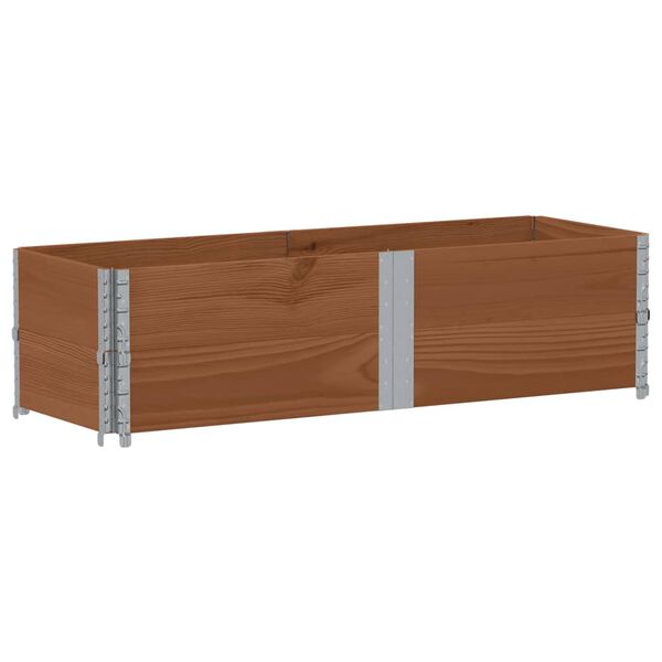 vidaXL Garden Planter Brown Solid pine wood 59.1x19.7x16.1 in Stackable