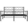 vidaXL Metal Bed Frame Black Powder-coated steel 55.1 x 74.8 in