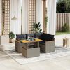 vidaXL Garden Sofa Set Gray PE rattan 5 Piece Adjustable Armrests