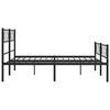 vidaXL Metal Bed Frame Black Powder-Coated Steel Double Bed