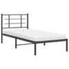 vidaXL Bed Frame Black Powder-Coated Steel Single Bed Frame