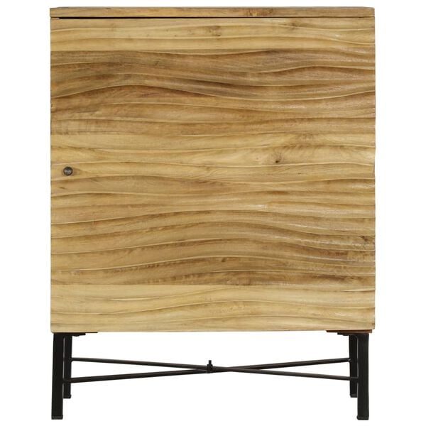 vidaXL Sideboard Brown Solid Mango Wood, Steel 23.6 x 13.8 x 29.5 in