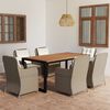 vidaXL 7 Piece Patio Dining Set Brown