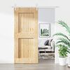 vidaXL Sliding Door with Hardware Set 35.4x82.7" Solid Wood Pine