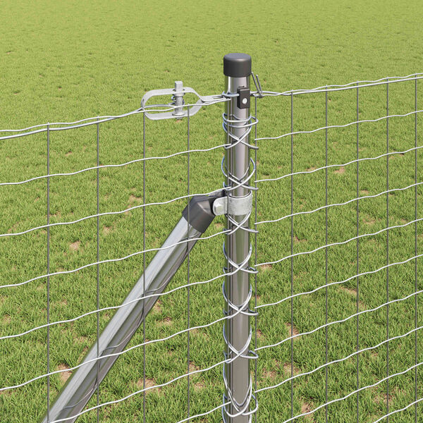 vidaXL Fence Post Other 26 pcs Grey 1.26 x 1.26 x 62.99 in Steel