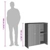 vidaXL Storage Cabinet with Door Light Grey 100 x 36 x 102 cm Rattan