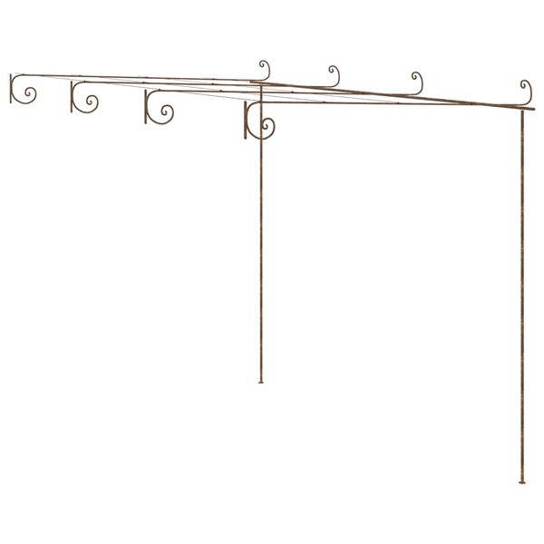 vidaXL Garden Arch Antique Brown Wrought Iron Large Decorative Inlays