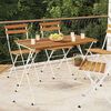 vidaXL Folding Bistro Table Brown, Black Solid acacia wood, Steel Medium